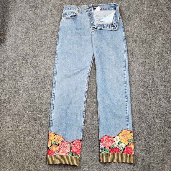 Vintage Levis Silvertab Jeans Womens 7 Guys Fit Button Fly 1996 90s Skater Raver - Picture 1 of 16